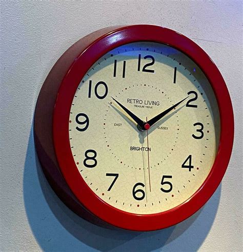 Marks And Spencer Red Retro Wall Clock 3525 Etsy