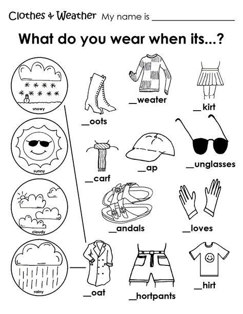 Summer Clothes Worksheets For Kindergarten Shotwerk Summer Clothes