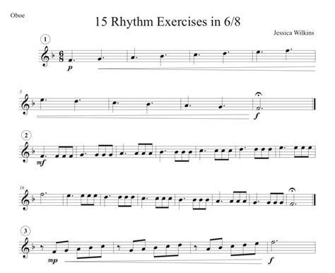15 Rhythm Exercises In 68 Solo Oboe Digital Download Jdw Sheet Music