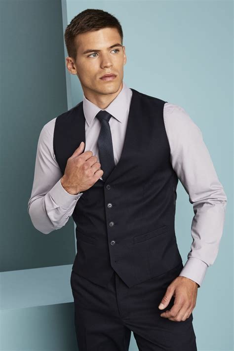 Mens Alderley Waistcoat Blue Stripe Simon Jersey