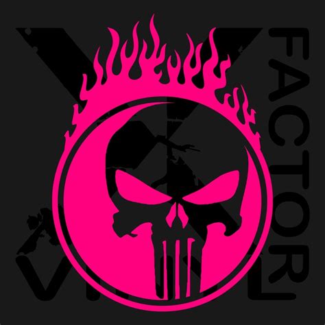 Flaming Punisher Skull Vinyl Dicut Decal 4 Sizes14 Colors
