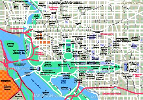 Washington Dc Maps Top Tourist Attractions Free