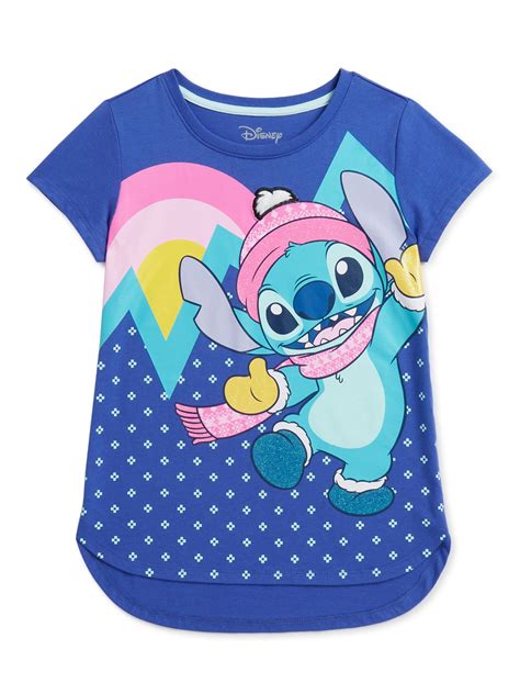 Lilo And Stitch Girls Holiday Graphic T Shirt Sizes 4 16