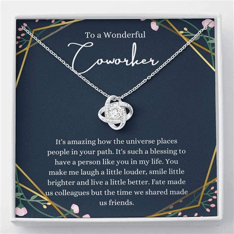 If everything left on the registry is over this also means the couple has no expectations for a gift, either. Amazon.com: Gifts Necklace Love Knot, Coworker Necklace, Coworker Gift, Farewell Gift For ...