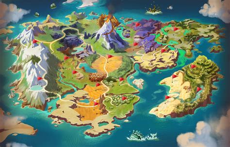 Map Pinpoints Fantasy World Map Fantasy Map 2d Game Art