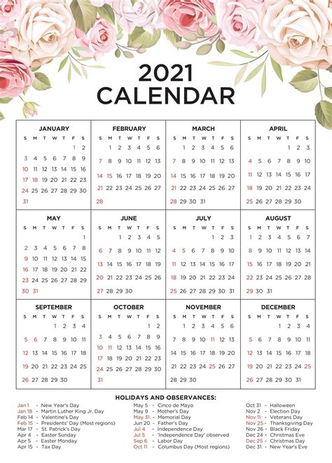 Printable paper.net also has weekly and monthly blank calendars. Cute 2021 Printable Blank Calendars - Free Cute Printable ...