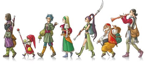 Heroes Line Up Art Dragon Quest Xi Echoes Of An Elusive Age Art Gallery