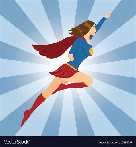superhero flying woman