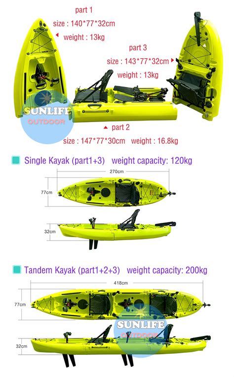 High Quality Modular Pedal Kayakdouble Modular Fishing Kayak2 Seat