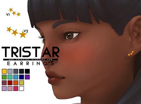 Tristar Earrings Onyx Sims