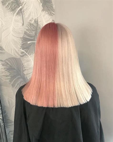 How To Get Half And Half Hair Color In 2020 Split Dyed Hair Half Half Hair Light Pink Hair