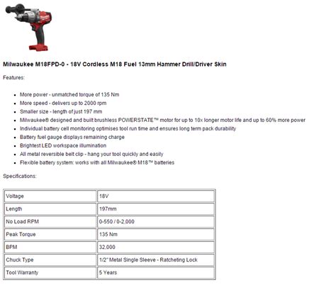 All design data contained online or in print in 2d and 3d is subject to an application review by incoe's application engineering department. Milwaukee M18FPP2A-502C - 18V 5.0Ah M18 Fuel 2 Piece Combo Kit