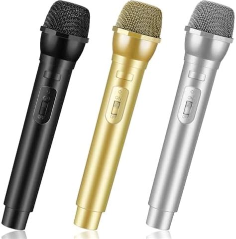 Sanwuta 3 Pack Microphone Prop Play Plastic Toy Microphone