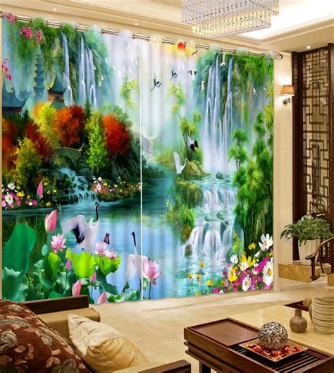 Lotus Natural Scenery Bedroom Living Room Kitchen Home Textile Luxury