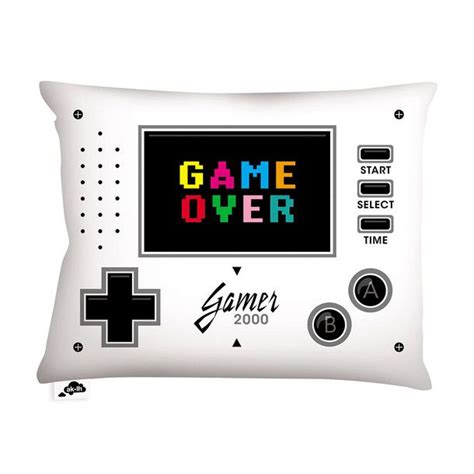 Video Gamer Pillow 20x14 White Gamer Room Pillows