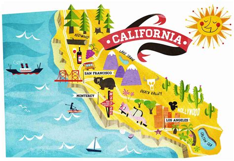 Tourist Map Of California Usa