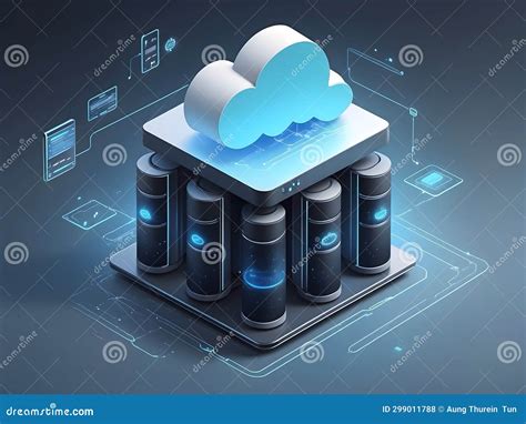 The Power and Potential of Remote Data Storage Stock Illustration