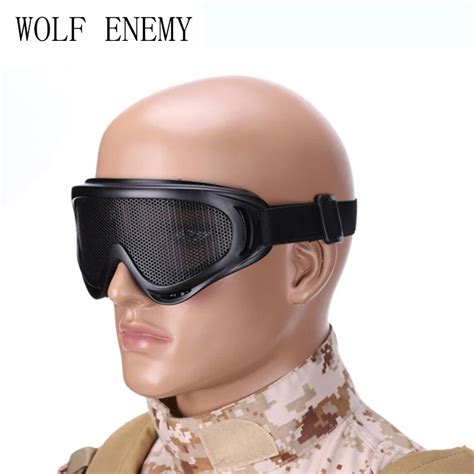 New Army Green Airsoft Tactical Metal Mesh Eyes Protection Goggle Glasses Eyewear In Hiking