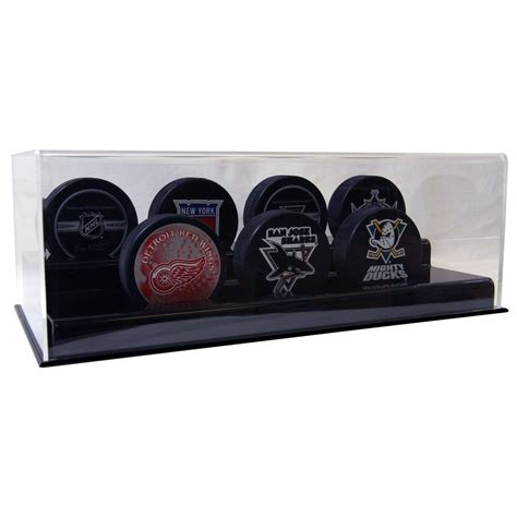 Seven Hockey Puck Display Case Acrylic Base Free Shipping