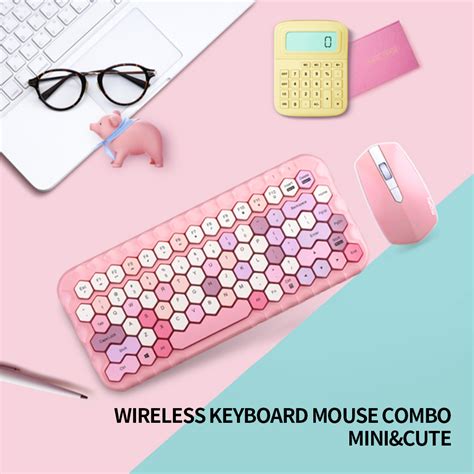Mofii Honey Keyboard Mouse Combo Cute Wireless 24g Colored 83 Key