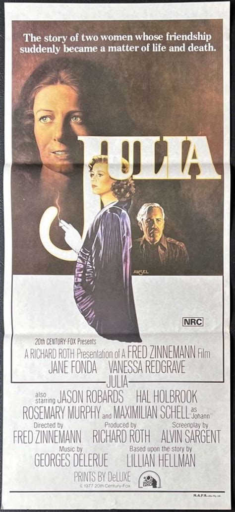 All About Movies Julia Poster Original Daybill 1977 Jane Fonda Fred