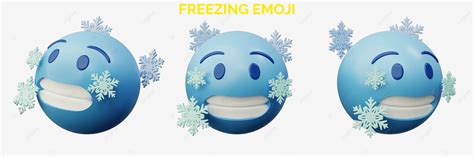 3d Rendering Freezing Cold Emoji Or Yellow Ball Emoticon Creative User