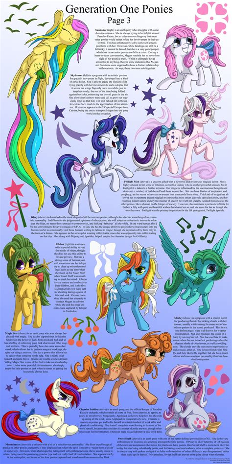 G1 Ponies Character Sheet Page Three By Starbat On Deviantart Pony