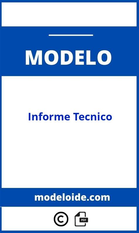 Modelo De Informe Tecnico Word Formato Pdf