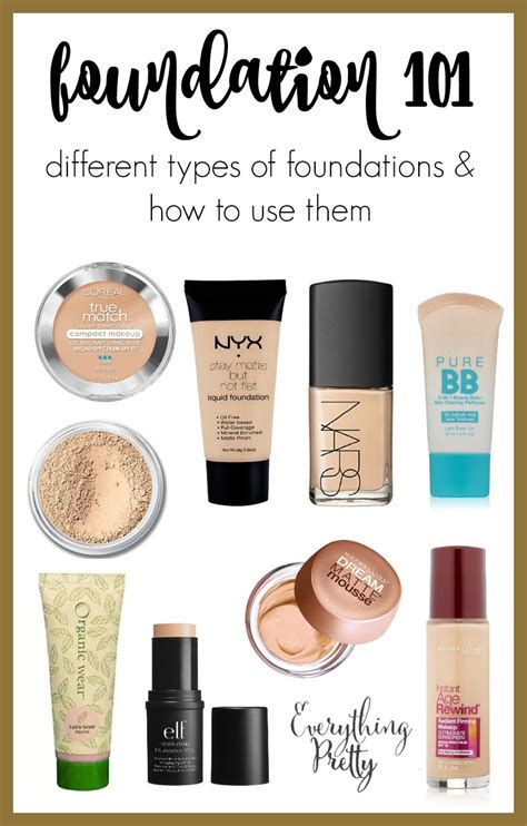 Foundation 101 Types Of Foundations And How To Use Them Everything Pretty