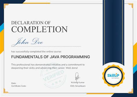 Free Java Programming Beginners Course Java Online Certificate Course