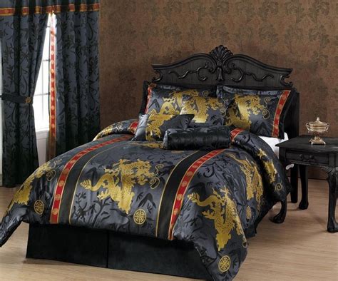Twin, full, queen, and king. Bed in a Bag Queen | ... Gold Red Palace Dragon Jacquard Comforter Set Bed-in-a-bag Queen Size ...