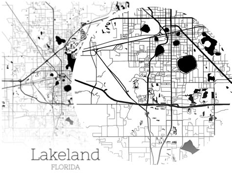 Lakeland Map Instant Download Lakeland Florida City Map Etsy