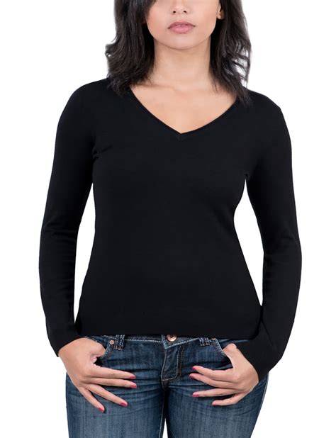 Real Cashmere Black V Neck Womens Sweater