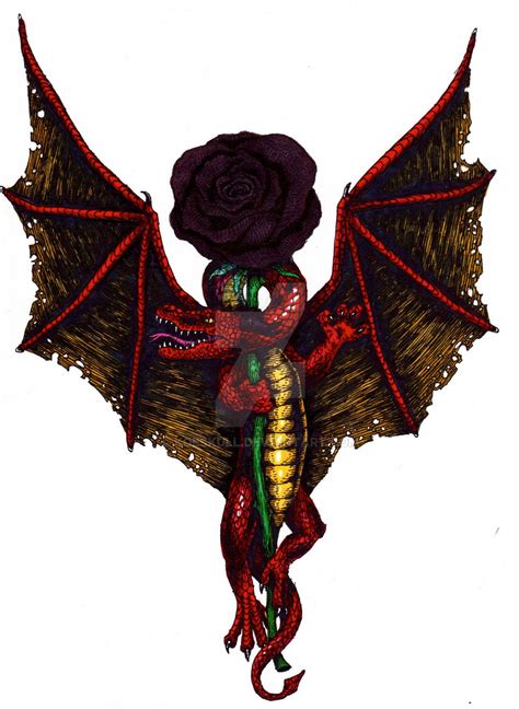 Dragon And Rose Tattoo By Koeskull On Deviantart