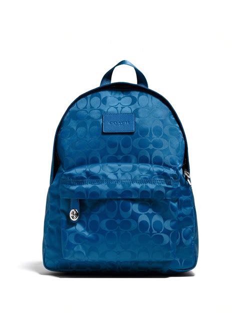 Coach Small Logo Patterned Nylon Backpack In Blue Lyst