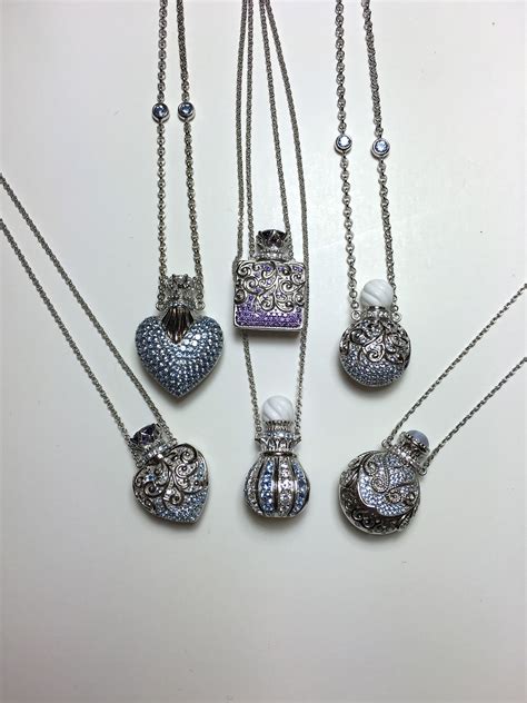 Perfume Bottle Necklaces Sterling Silver And Cubic Zirconias Truly
