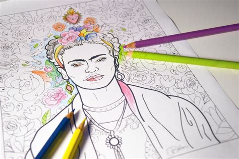 Frida Kahlo Art Print / Adult Coloring Sheet / Instant - Etsy