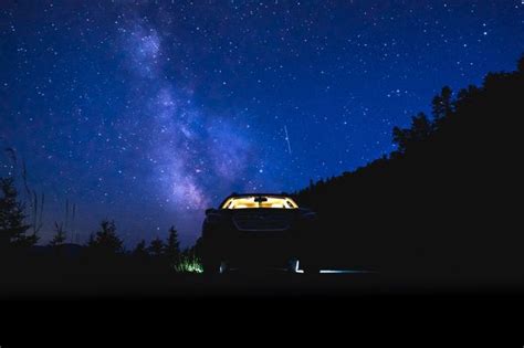 Free Car Parked In Forest Under Starry Sky Nohatcc