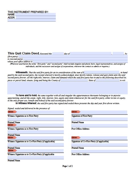 Fl Quit Claim Deed Form Fill Out And Sign Printable Pdf Template