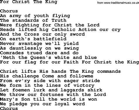 Catholic Hymns Song For Christ The King Lyrics And Pdf