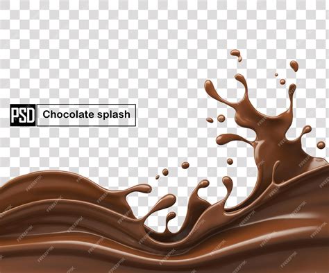 Premium Psd Chocolate Splash Background Isolated