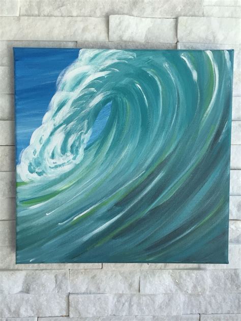 Tidal Wave 12x12 Inches Ocean Wave Turquoise Wave Wall Art