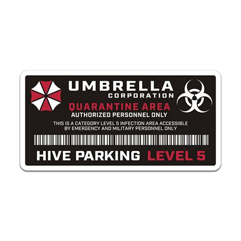 Umbrella Corporation Hive Parking Sticker Decal Resident Evil Raccoon