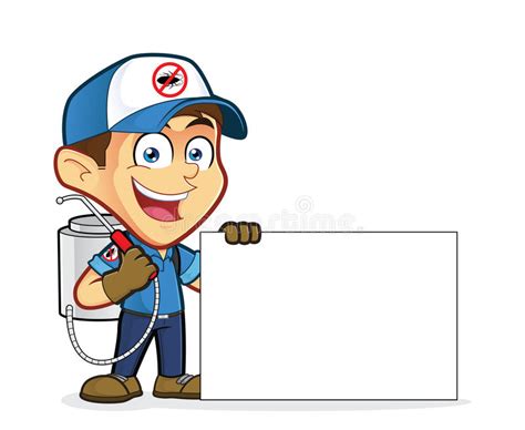 Professional pest exterminators can help you monitor your home and give tongue you tips under way how over against exactly set up your home not counting these invading pests. Exterminator Or Pest Control Holding Blank Sign Stock ...