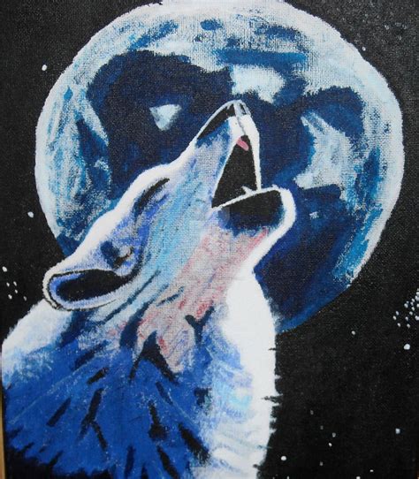 Wolf Howling At The Moon Painting At Explore