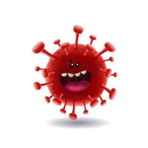 This is believed to be an animal virus that recently crossed the species barrier to infect humans. Mascot cartoon illustration_red covid-19 corona virus ...