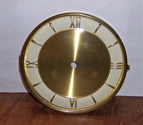 Vintage Brass Clock Face Dial Bezel With Convex Glass 6 And