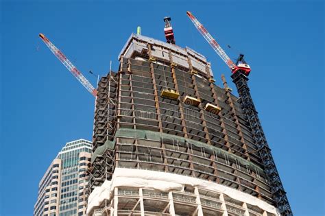 Wilshire Grand Tower Construction In Los Angeles Editorial Stock Photo