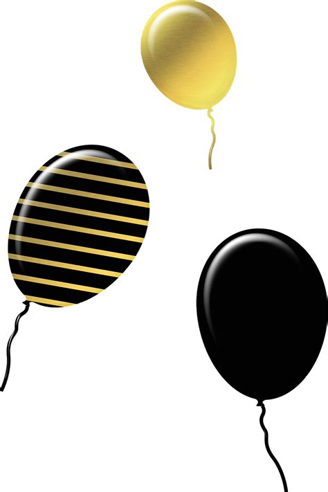 Black And Gold Balloons Png Free Png Image