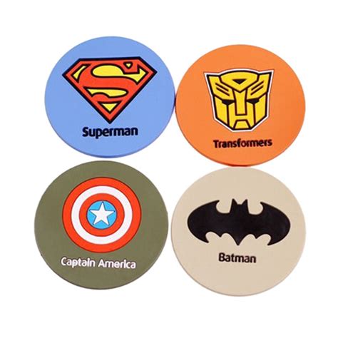 Superhero Silicone Drink Coasters Set Of 4